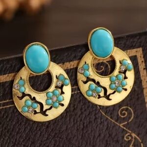 Vintage Turquoise‎ Earrings NEW f46